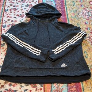 Adidas Black and White Striped Sweater